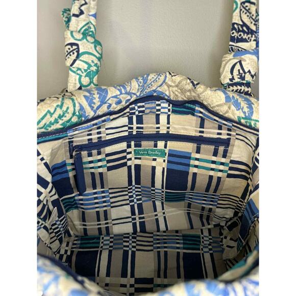 Vera Bradley Women's Quilted Cotton Hadley East West Tote Bag Santiago Floral - Picture 13 of 14